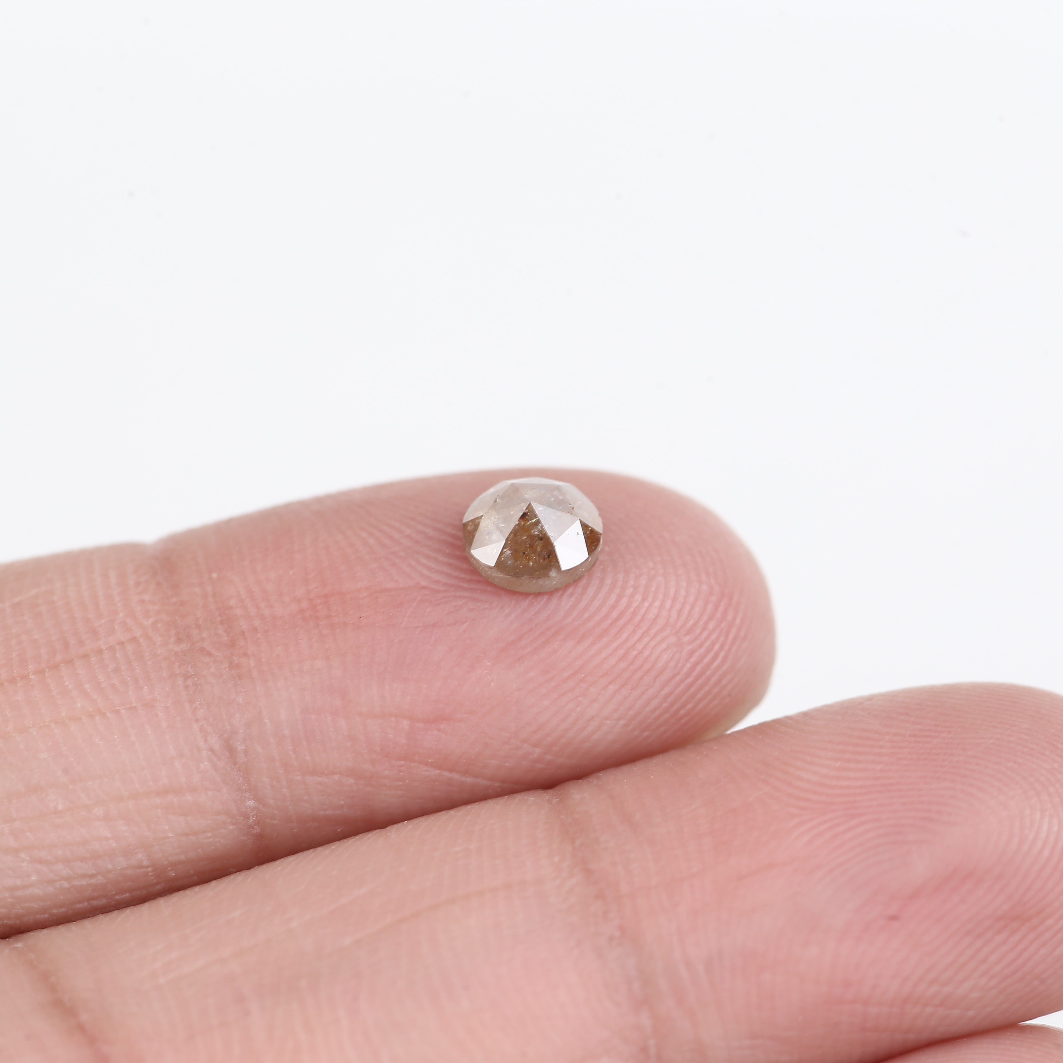 0.60 Carat Natural Salt and Pepper Round Rosecut Rustic Diamond 5.41 MM