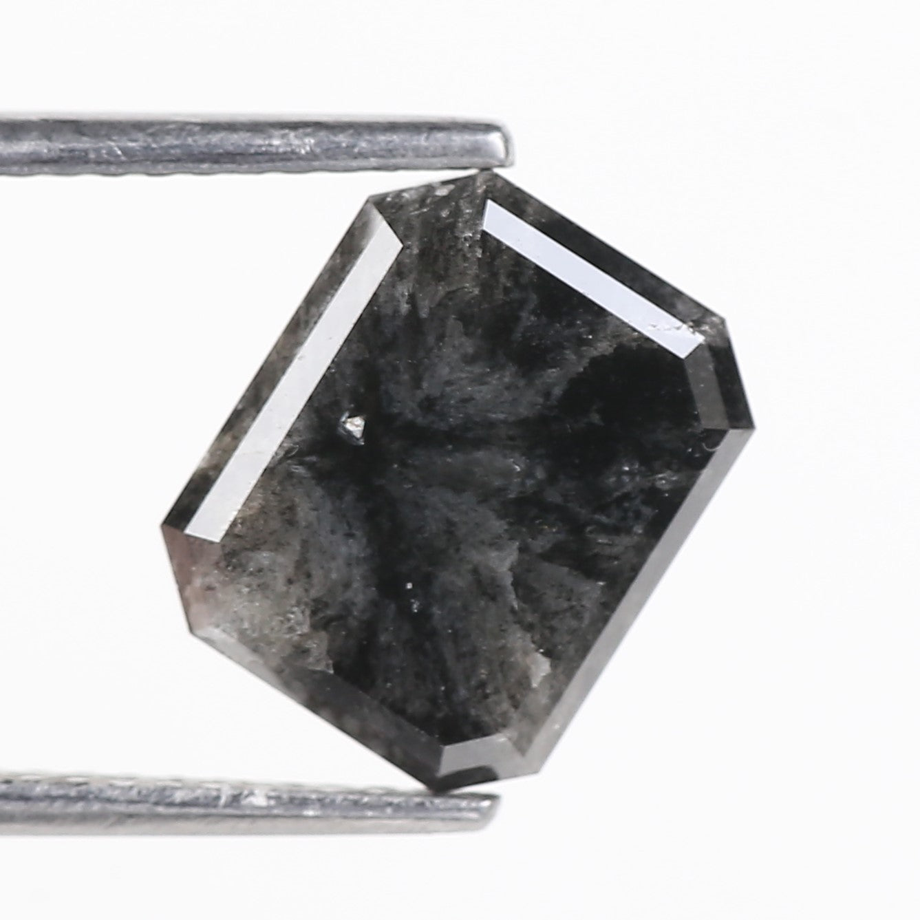 4.16 Carat Natural Black Emerald Loose Salt and Pepper Diamond 9.74 MM