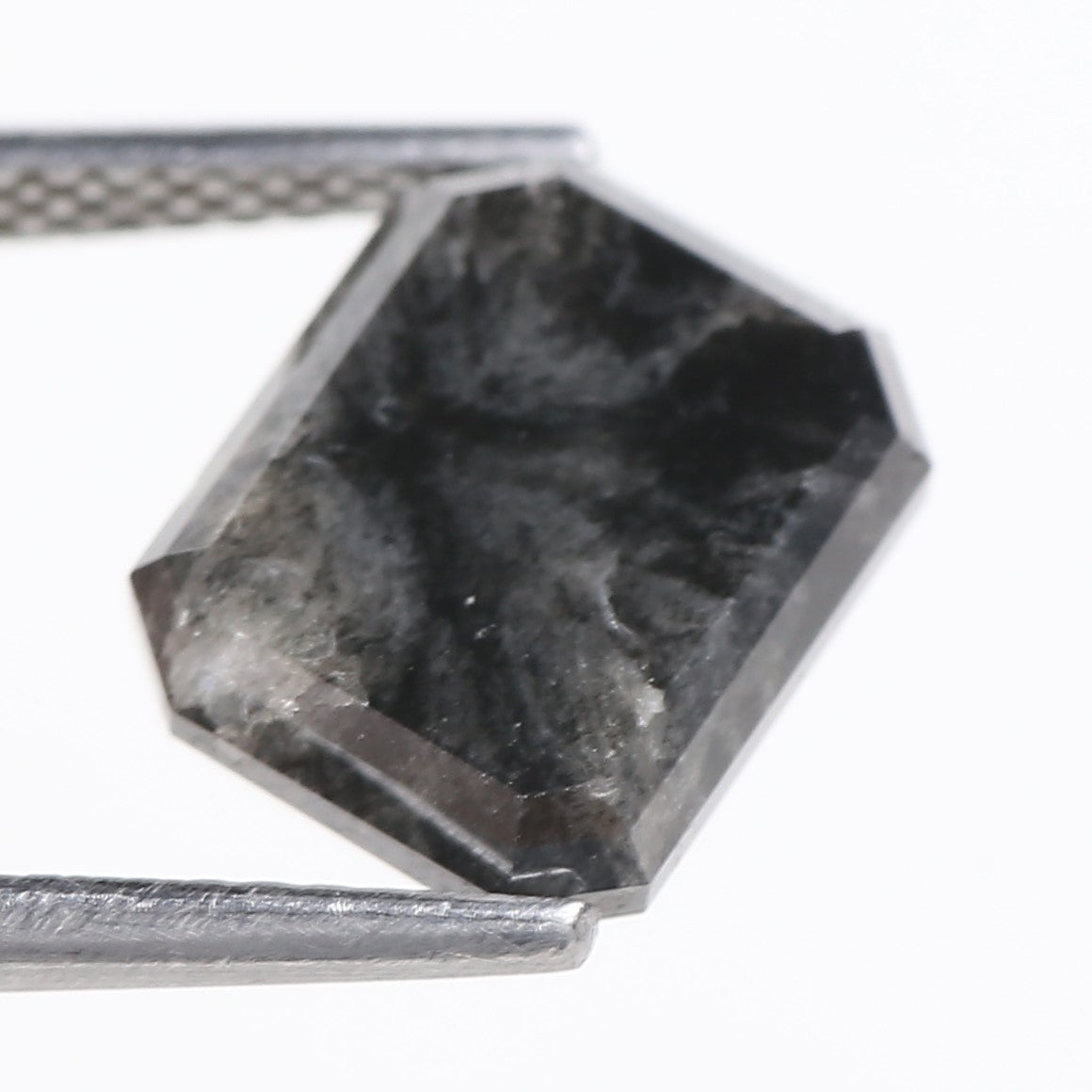 4.16 Carat Natural Black Emerald Loose Salt and Pepper Diamond 9.74 MM