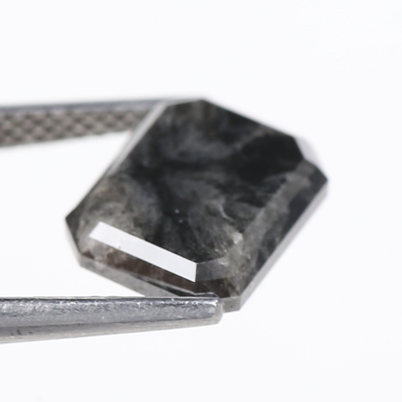 4.16 Carat Natural Black Emerald Loose Salt and Pepper Diamond 9.74 MM