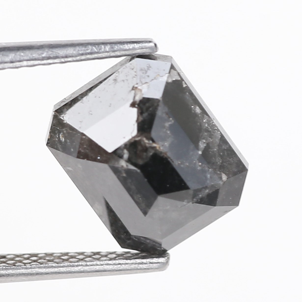 4.16 Carat Natural Black Emerald Loose Salt and Pepper Diamond 9.74 MM