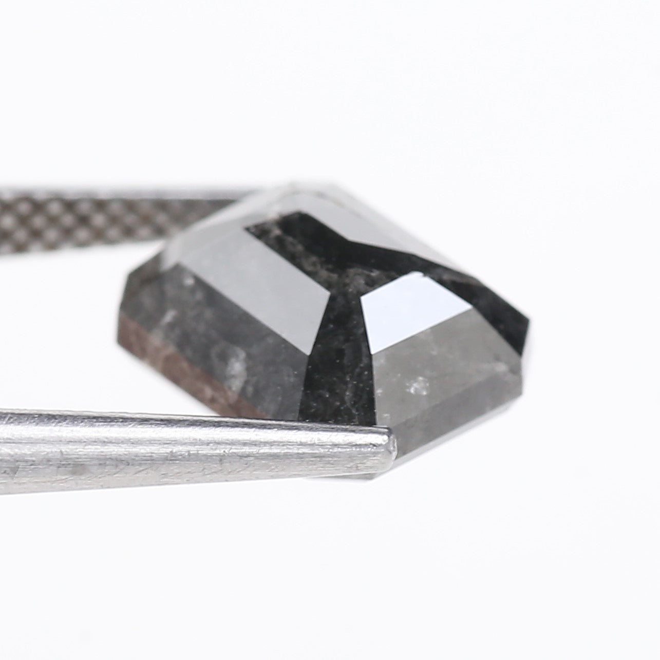 4.16 Carat Natural Black Emerald Loose Salt and Pepper Diamond 9.74 MM