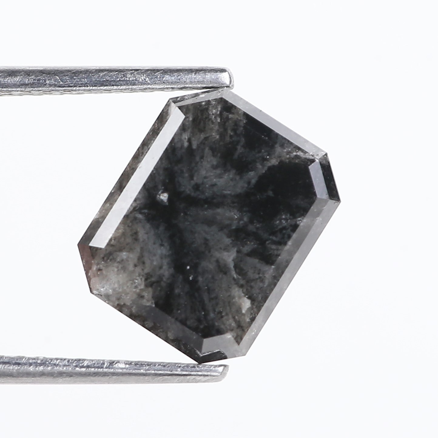 4.16 Carat Natural Black Emerald Loose Salt and Pepper Diamond 9.74 MM