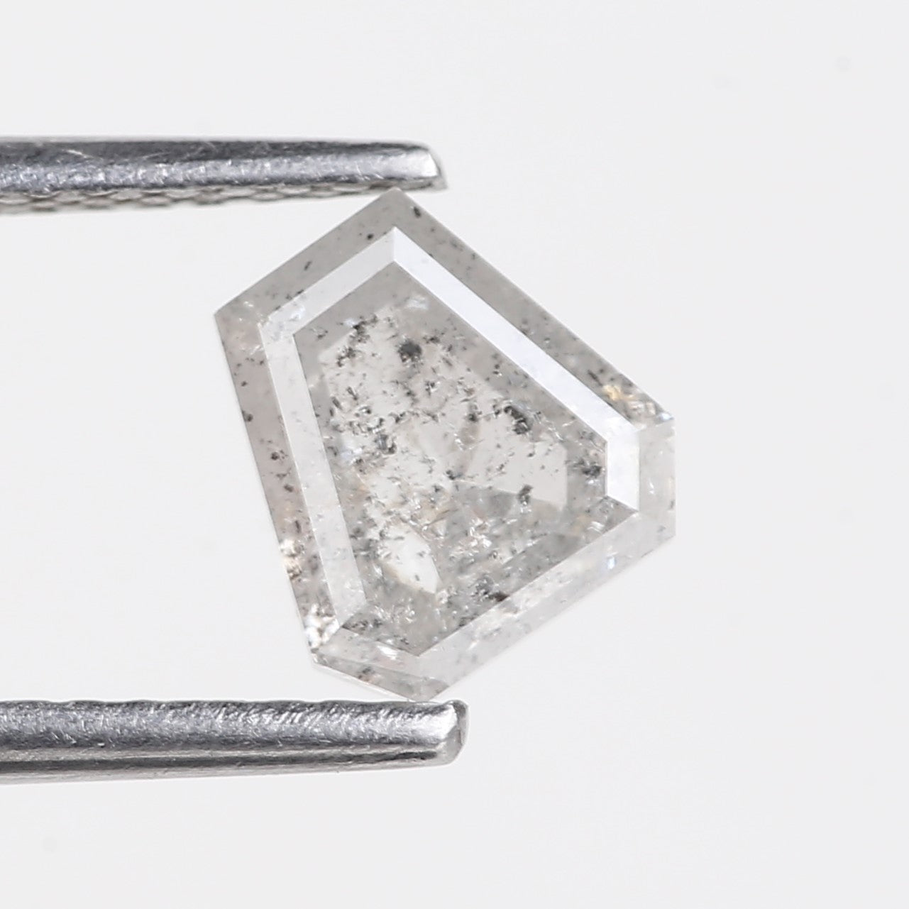 1.14 Carat Natural See Through Diamond Coffin Shape Salt and Pepper Stone 6.37 MM