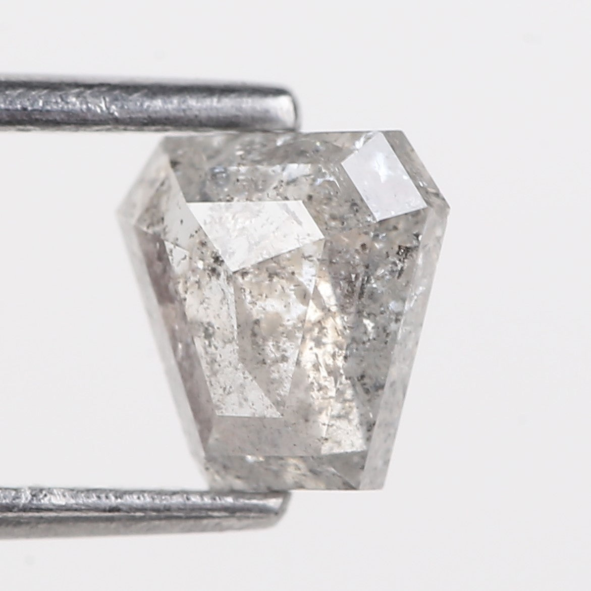 1.14 Carat Natural See Through Diamond Coffin Shape Salt and Pepper Stone 6.37 MM