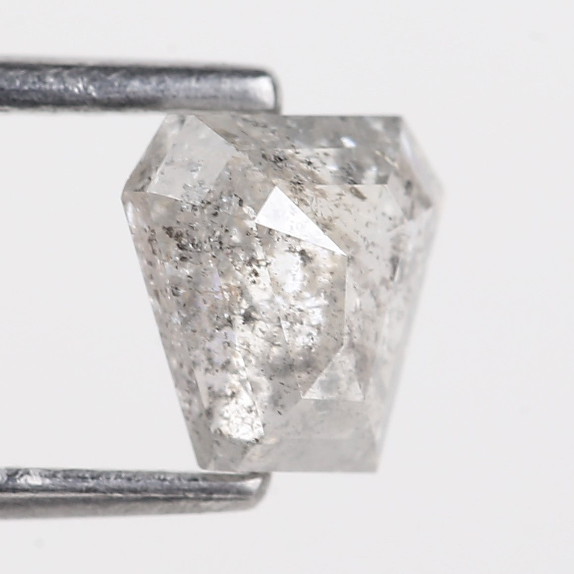 1.14 Carat Natural See Through Diamond Coffin Shape Salt and Pepper Stone 6.37 MM