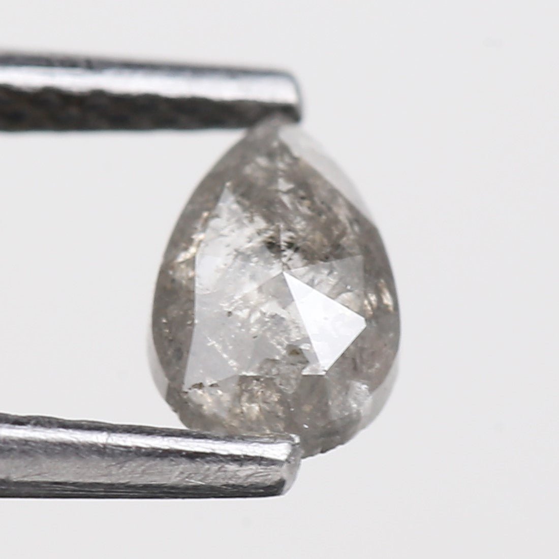 0.45 Carat Natural Grey Pear Cut Salt and Pepper Loose Diamond 6.07 MM