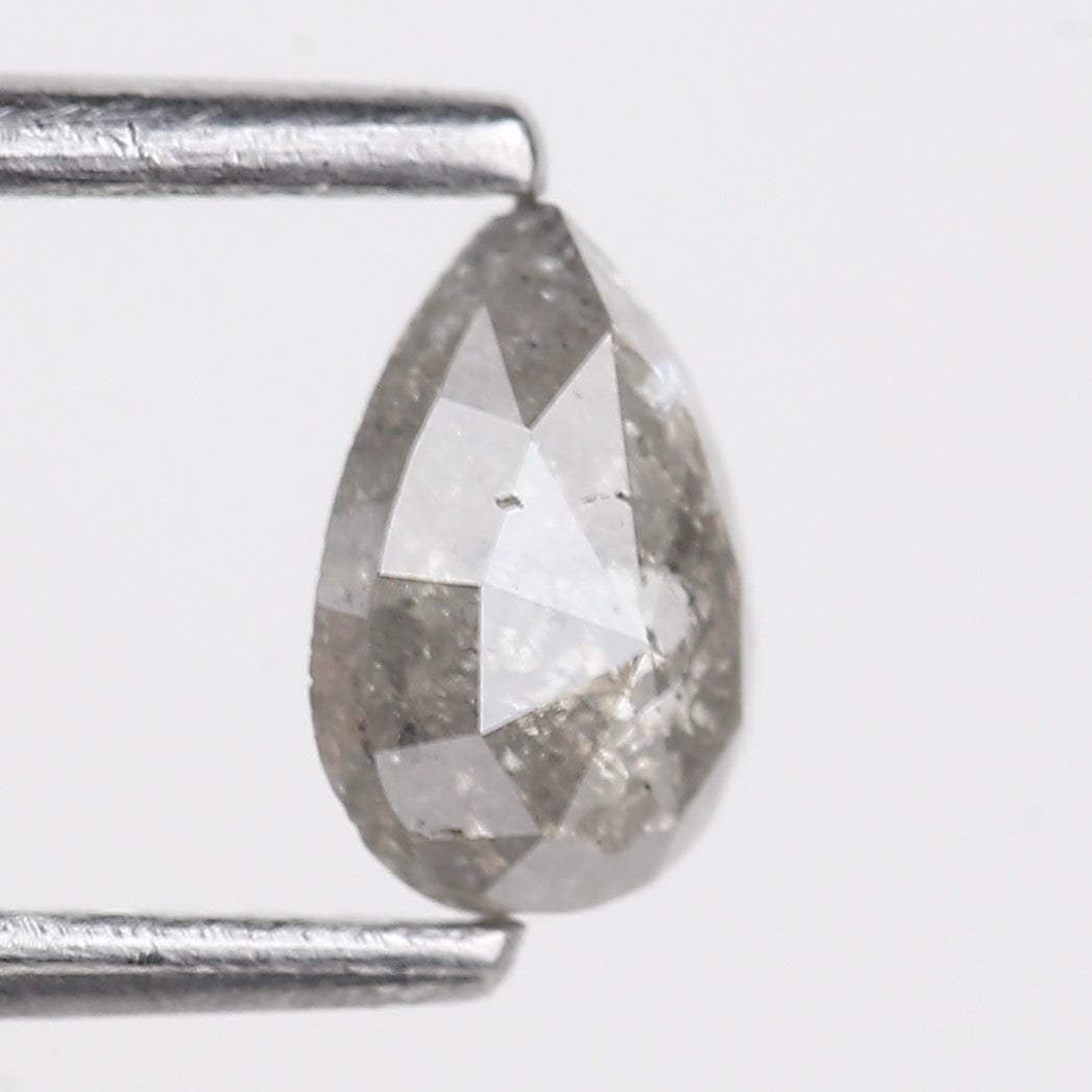 0.45 Carat Natural Grey Pear Cut Salt and Pepper Loose Diamond 6.07 MM