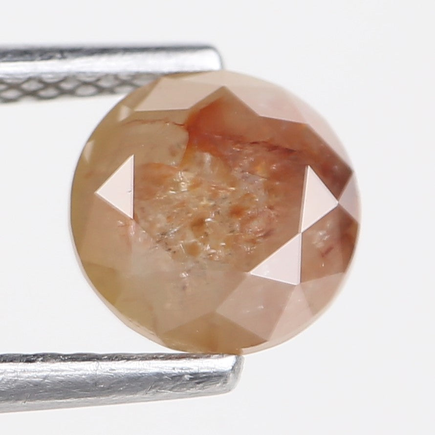 1.21 Carat Round Cut Salt and Pepper Orange Diamond 6.27 MM