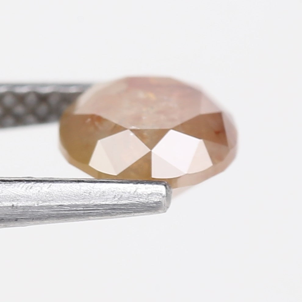 1.21 Carat Round Cut Salt and Pepper Orange Diamond 6.27 MM