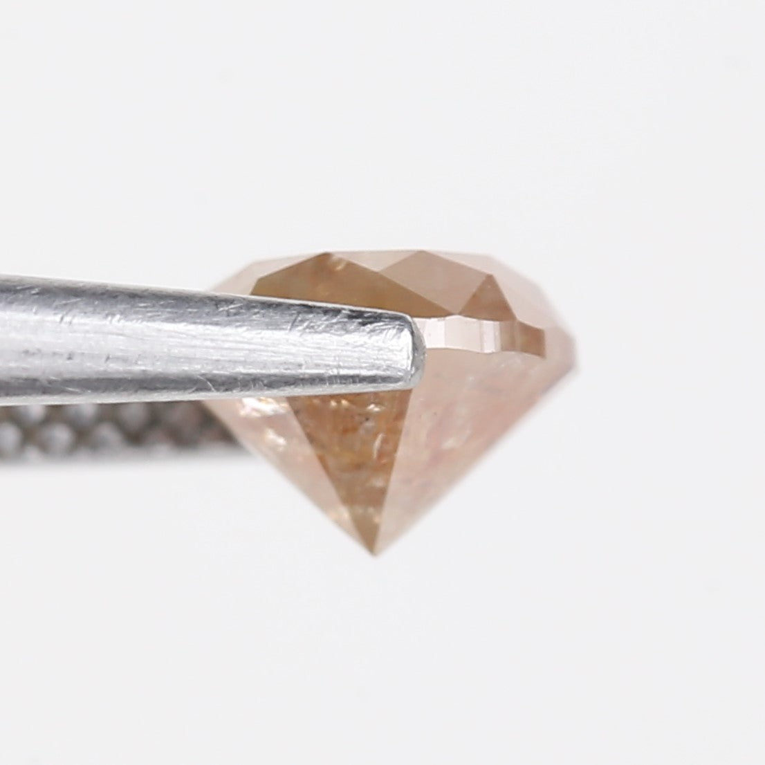 1.21 Carat Round Cut Salt and Pepper Orange Diamond 6.27 MM