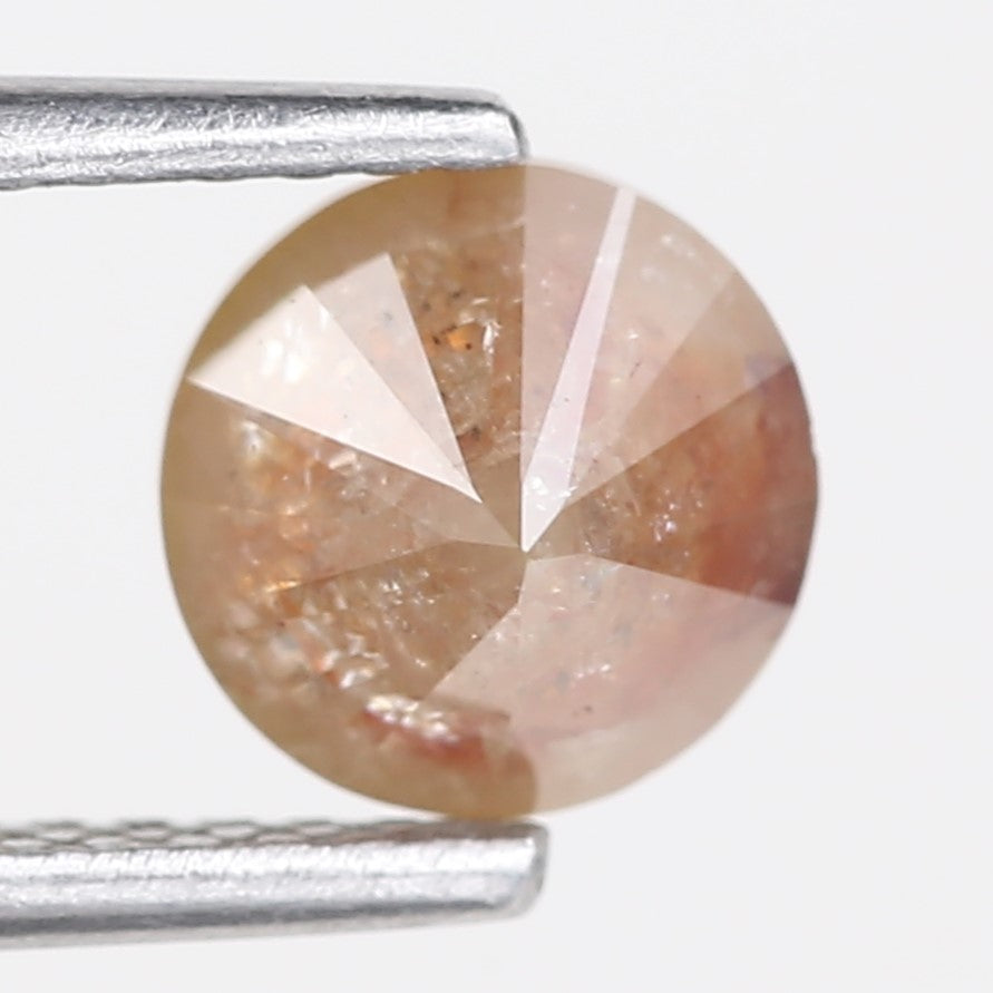 1.21 Carat Round Cut Salt and Pepper Orange Diamond 6.27 MM