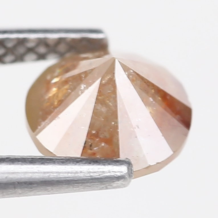 1.21 Carat Round Cut Salt and Pepper Orange Diamond 6.27 MM