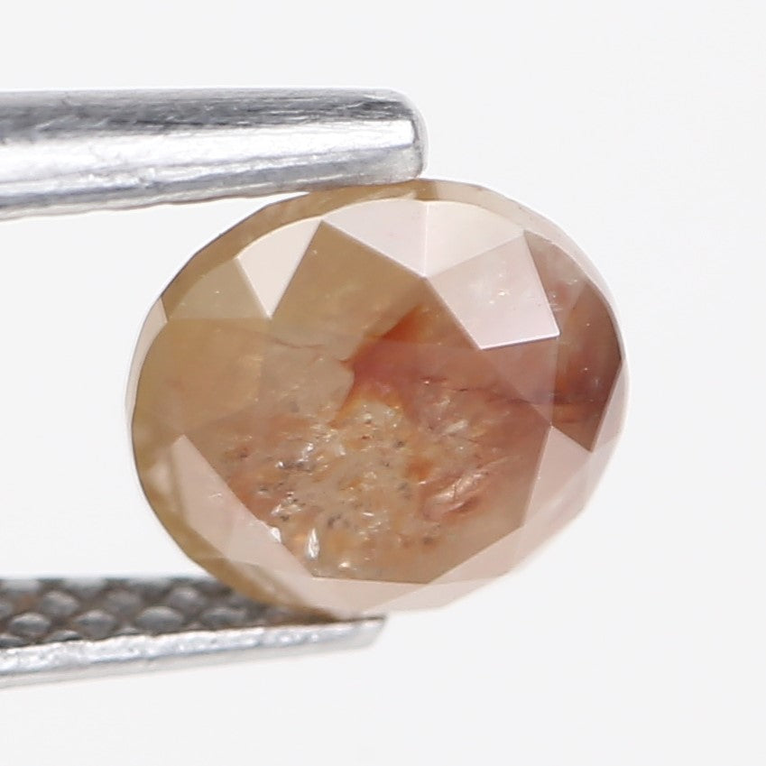 1.21 Carat Round Cut Salt and Pepper Orange Diamond 6.27 MM