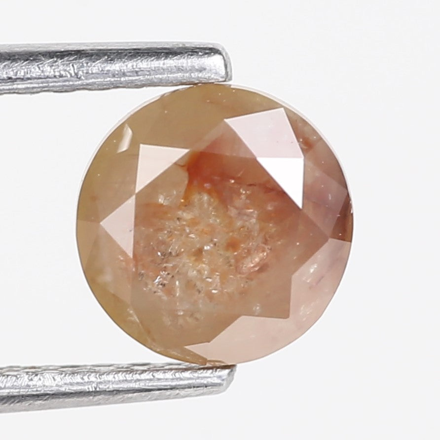 1.21 Carat Round Cut Salt and Pepper Orange Diamond 6.27 MM