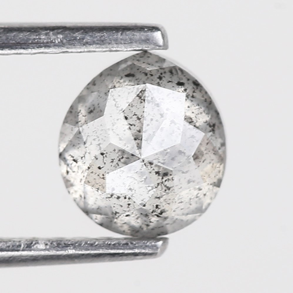 1 Carat Transparent Diamond Tear Drop Salt and Pepper Stone 6.26 MM