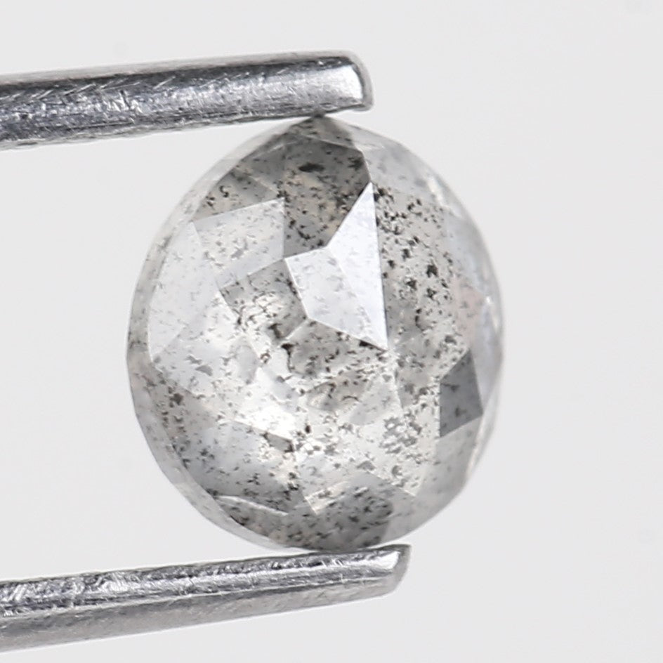 1 Carat Transparent Diamond Tear Drop Salt and Pepper Stone 6.26 MM