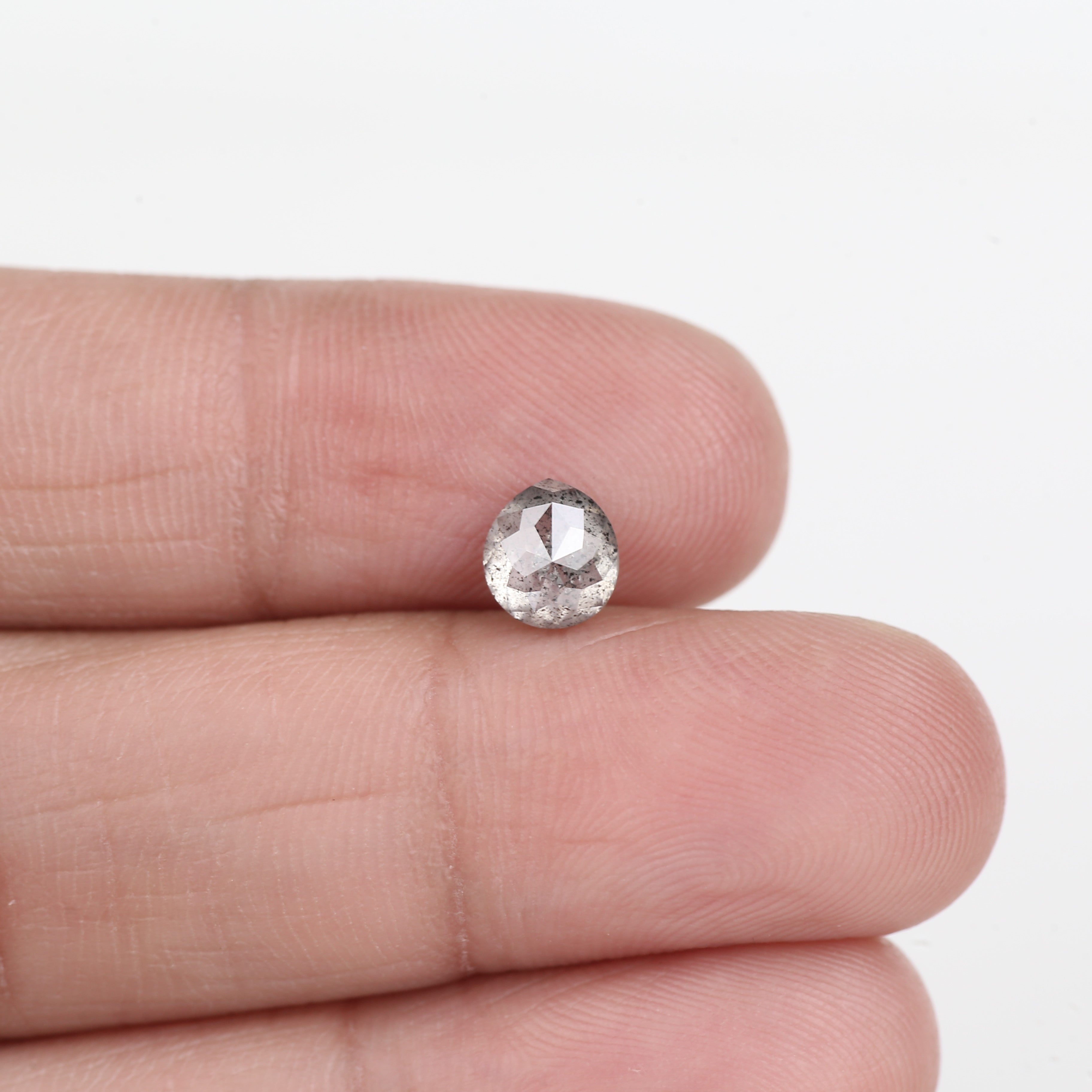 1 Carat Transparent Diamond Tear Drop Salt and Pepper Stone 6.26 MM