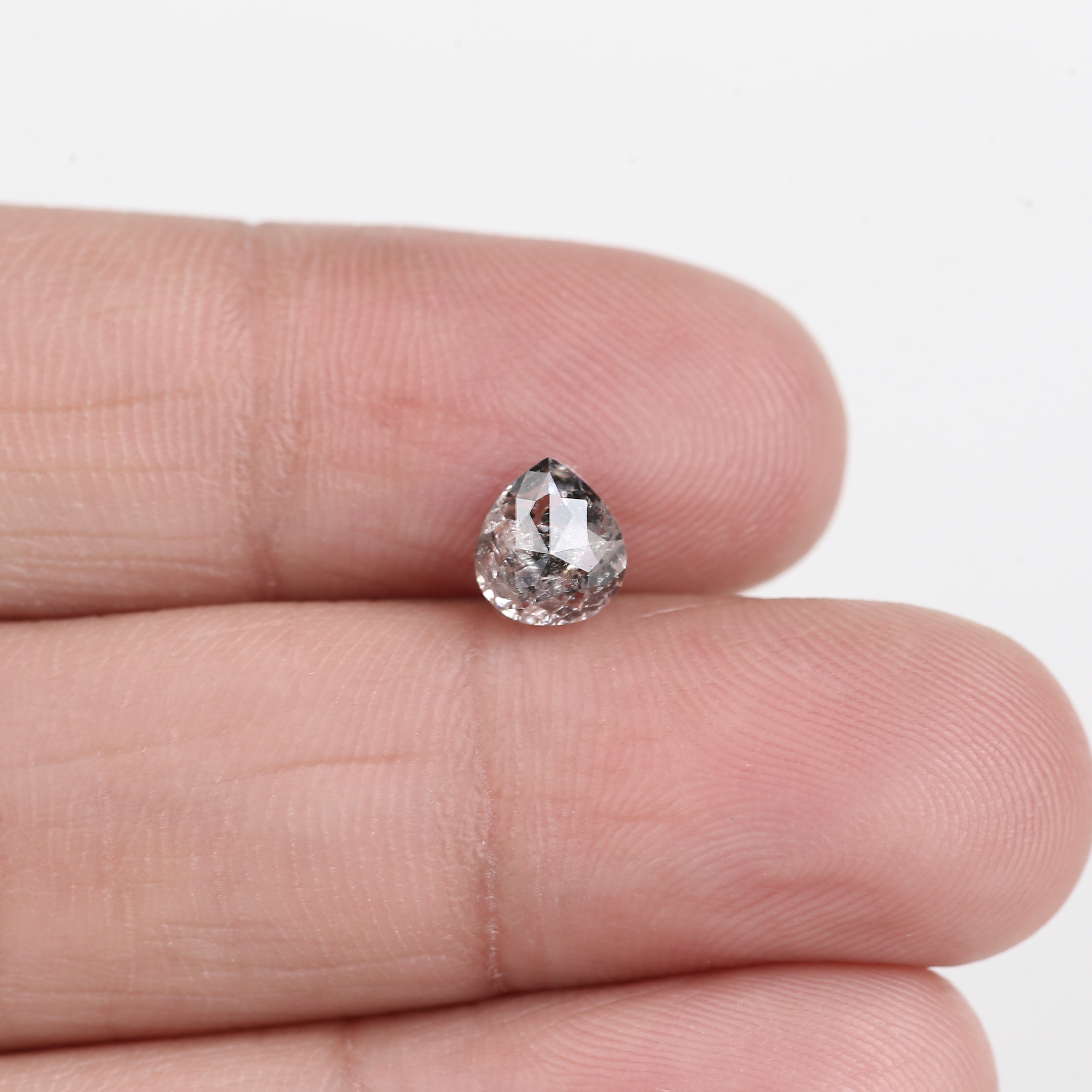 1.14 Carat Pear Shaped Natural Loose Salty Pepper Diamonds 6.30 MM
