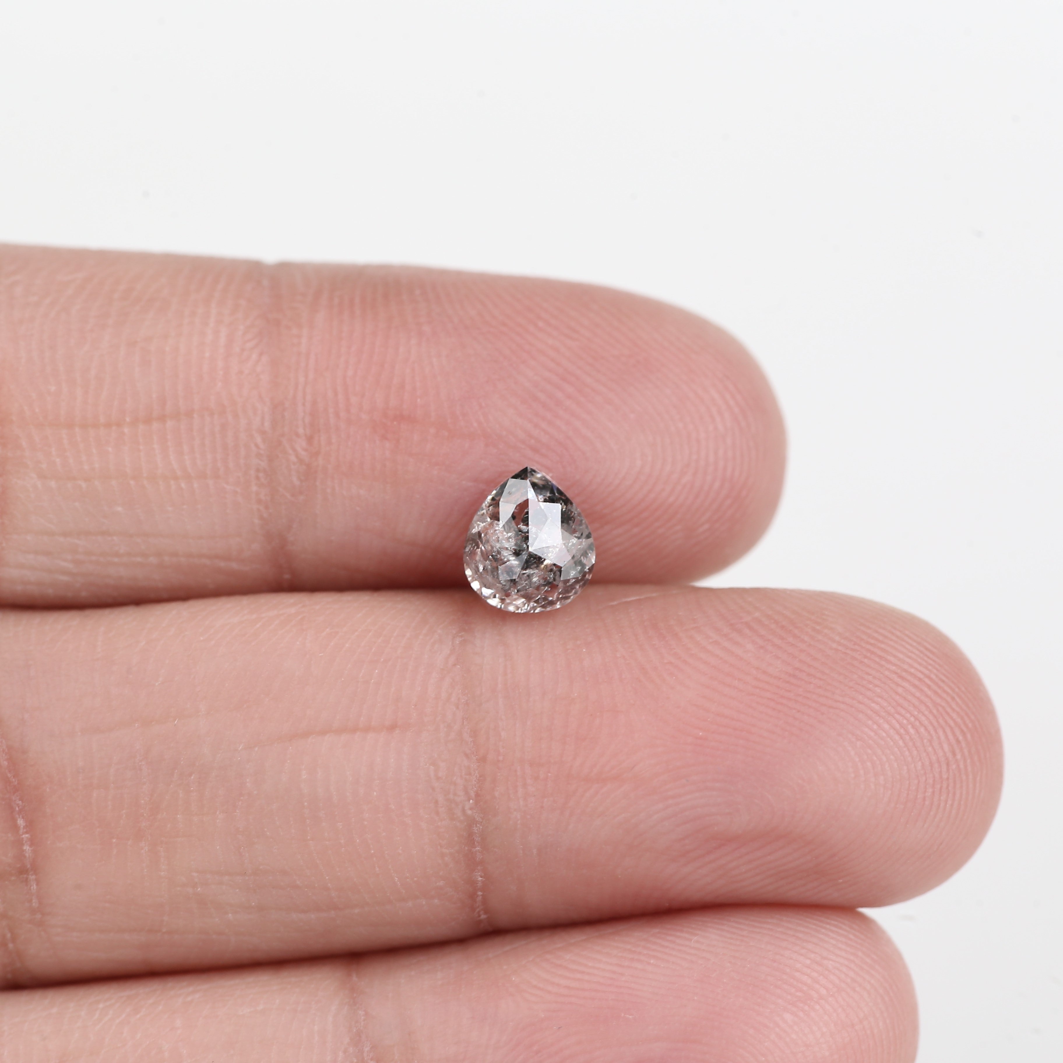 1.14 Carat Pear Shaped Natural Loose Salty Pepper Diamonds 6.30 MM