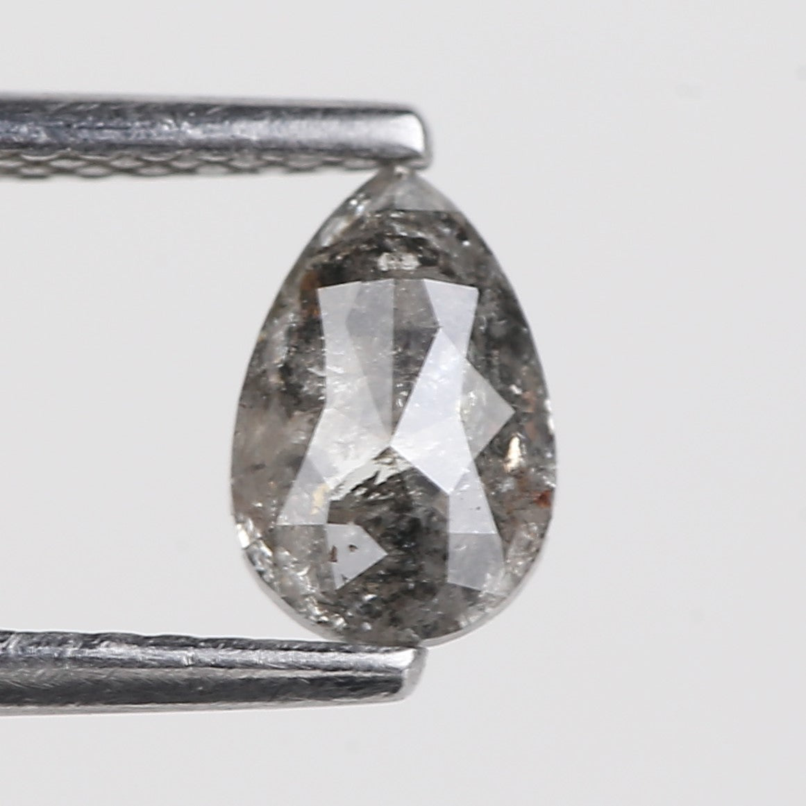 0.66 Ct Natural Salt and Pepper Grey Pear Cut Loose Diamond 6.67 MM