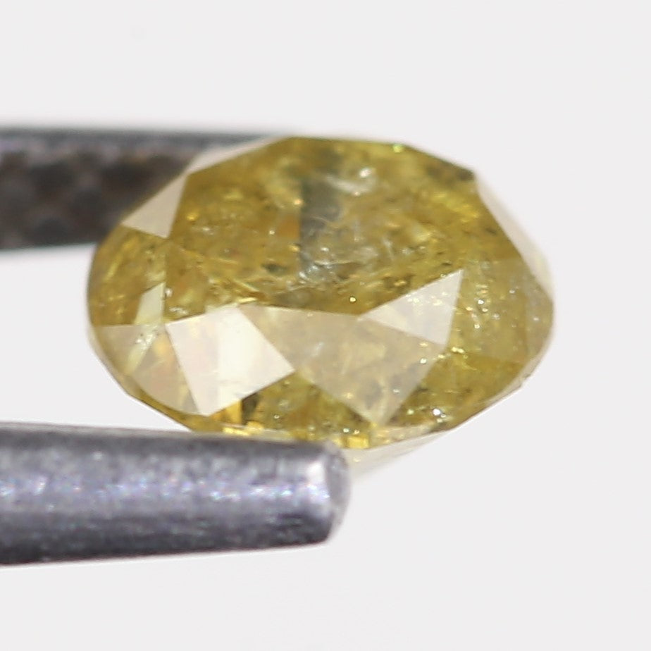0.59 Carat Natural Salt And Pepper Round Cut Yellow Diamond 4.97 MM