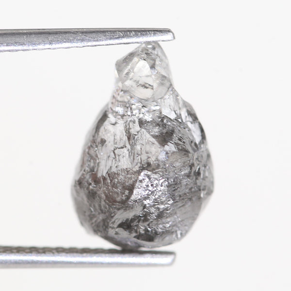 5.49 Carat Natural Rough Uncut Gray Translucent Raw Diamond 12 MM