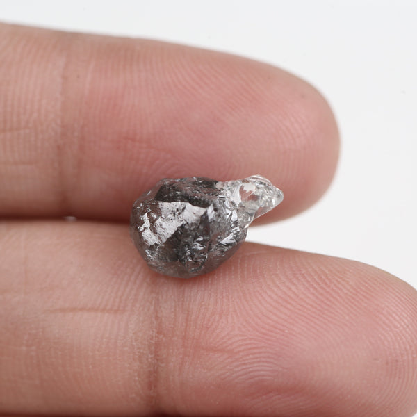 5.49 Carat Natural Rough Uncut Gray Translucent Raw Diamond 12 MM