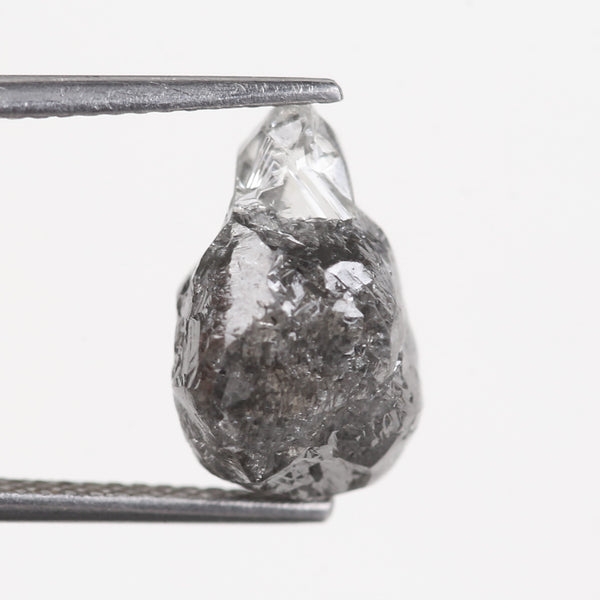 5.49 Carat Natural Rough Uncut Gray Translucent Raw Diamond 12 MM