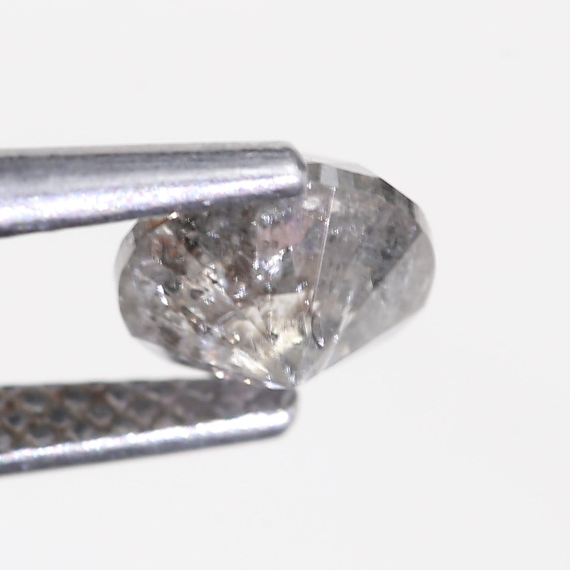 1.08 Carat Natural Gray Salt And Pepper Round Cut Diamond 6.03 MM