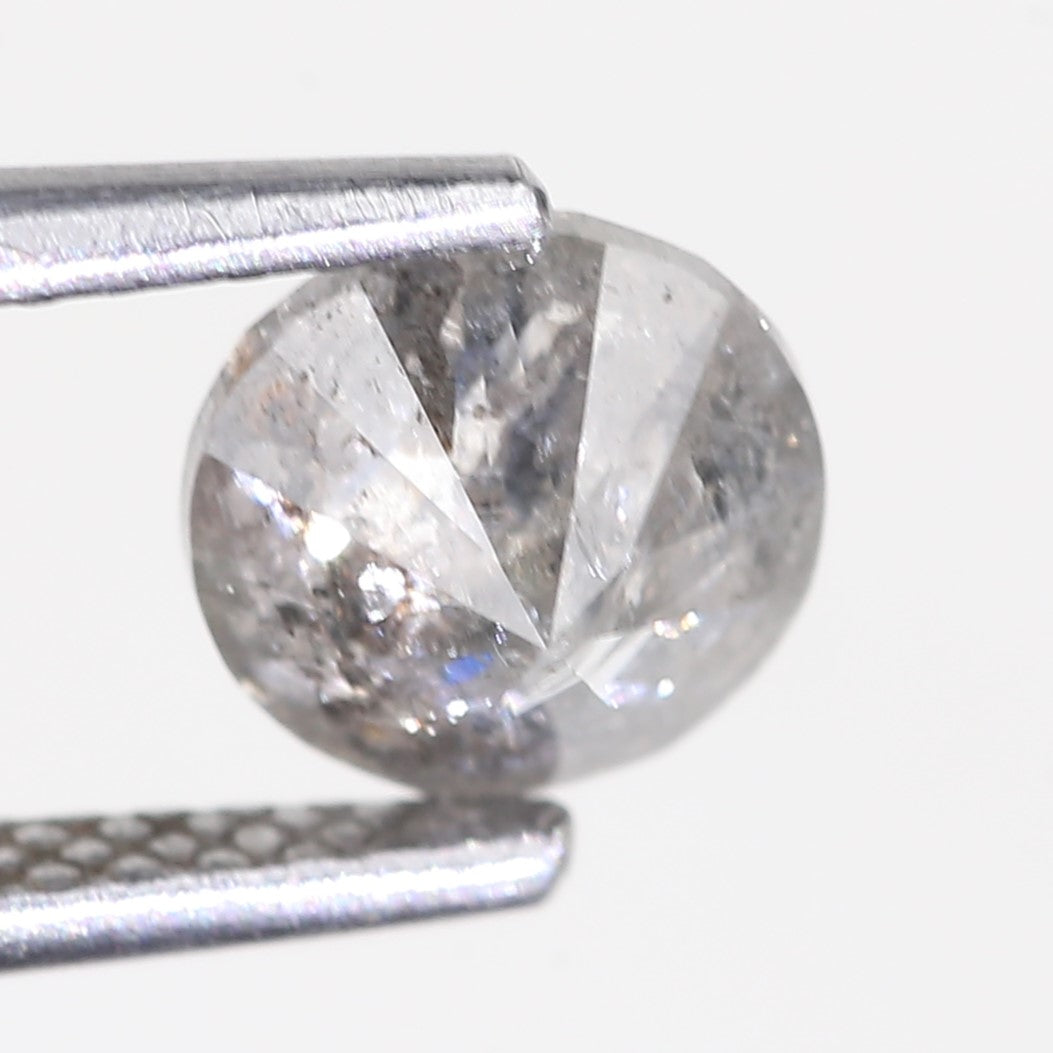 1.08 Carat Natural Gray Salt And Pepper Round Cut Diamond 6.03 MM