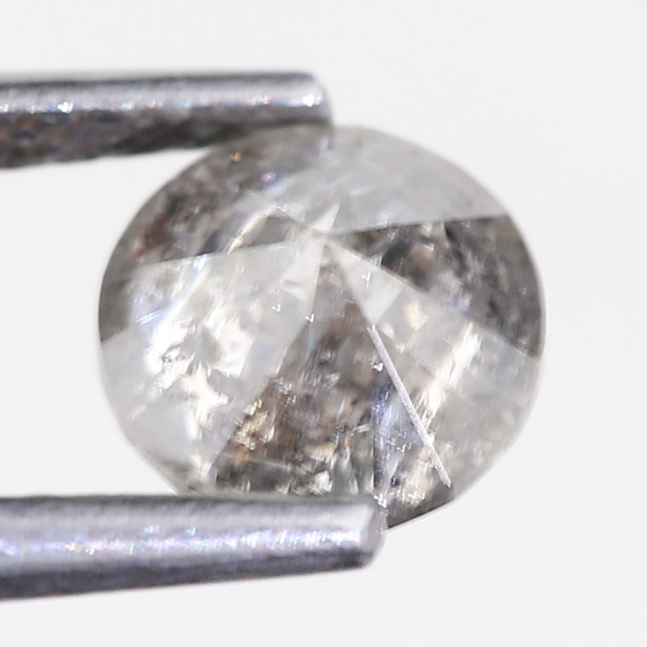 1.08 Carat Natural Gray Salt And Pepper Round Cut Diamond 6.03 MM