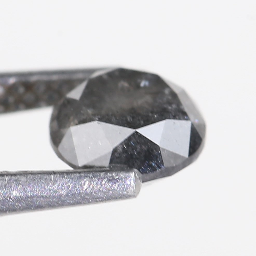 0.99 Carat Natural Round Cut Gray Salt And Pepper Diamond 5.74 MM