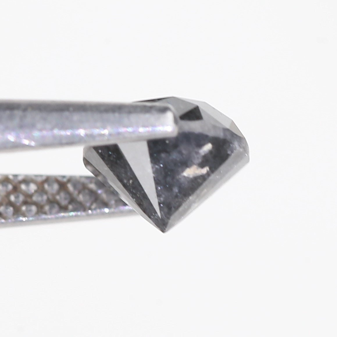 0.99 Carat Natural Round Cut Gray Salt And Pepper Diamond 5.74 MM