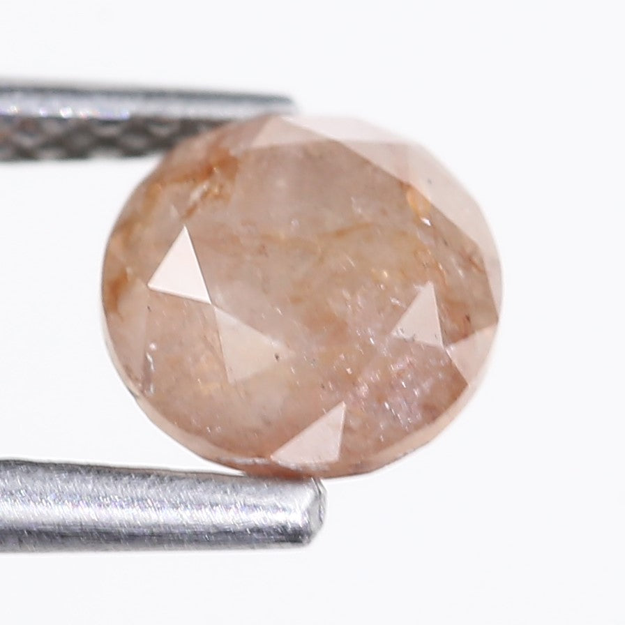 1.17 Carat Natural Salt And Pepper Round Cut Orange Diamond 5.90 MM