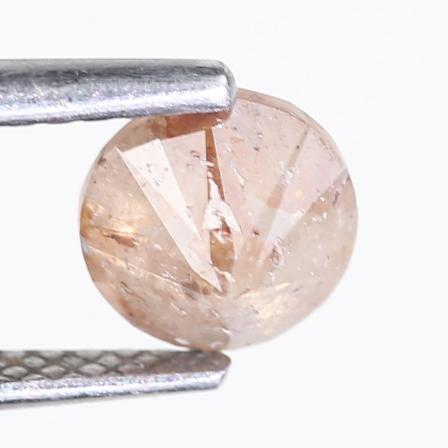 1.17 Carat Natural Salt And Pepper Round Cut Orange Diamond 5.90 MM