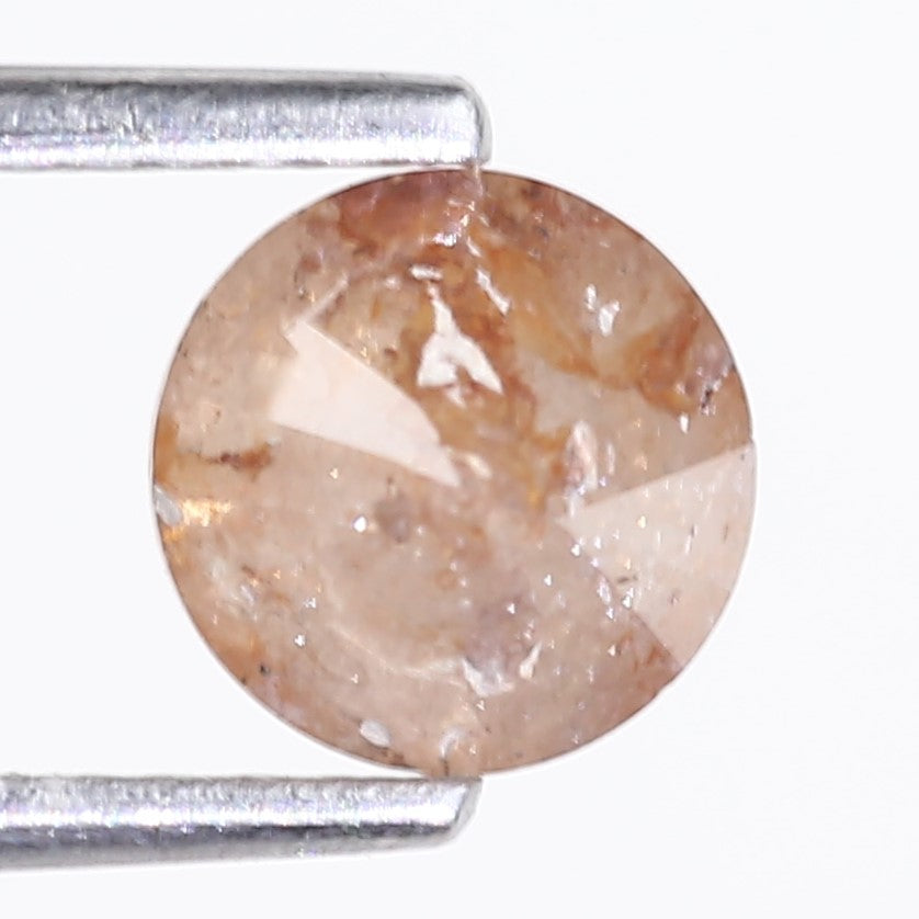 1.17 Carat Natural Salt And Pepper Round Cut Orange Diamond 5.90 MM