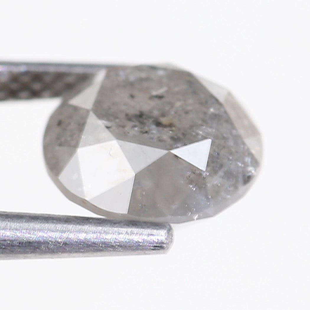 2.48 Carat Natural Salt And Pepper Round Cut Gray Diamond 7.92 MM