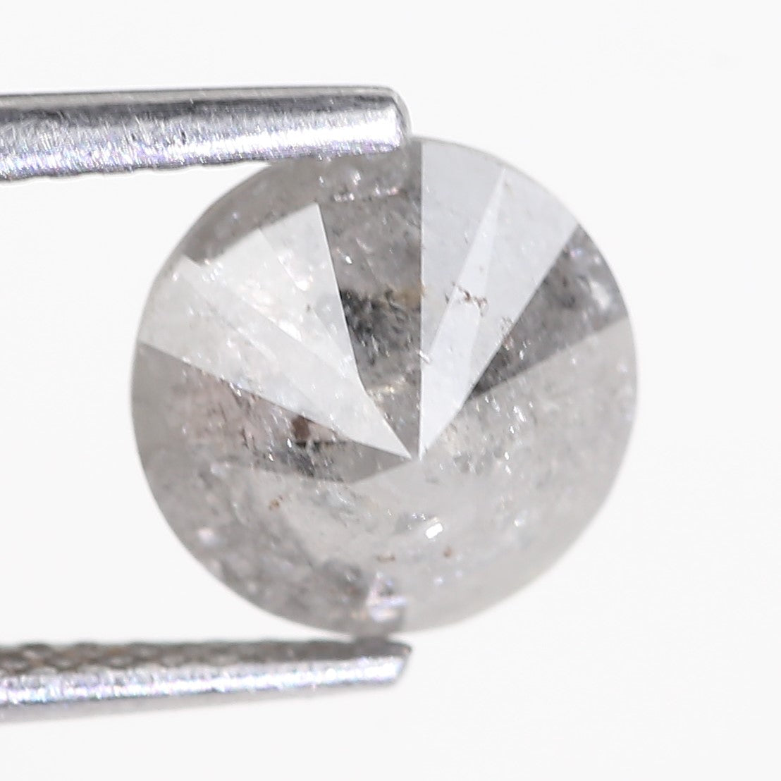 2.48 Carat Natural Salt And Pepper Round Cut Gray Diamond 7.92 MM