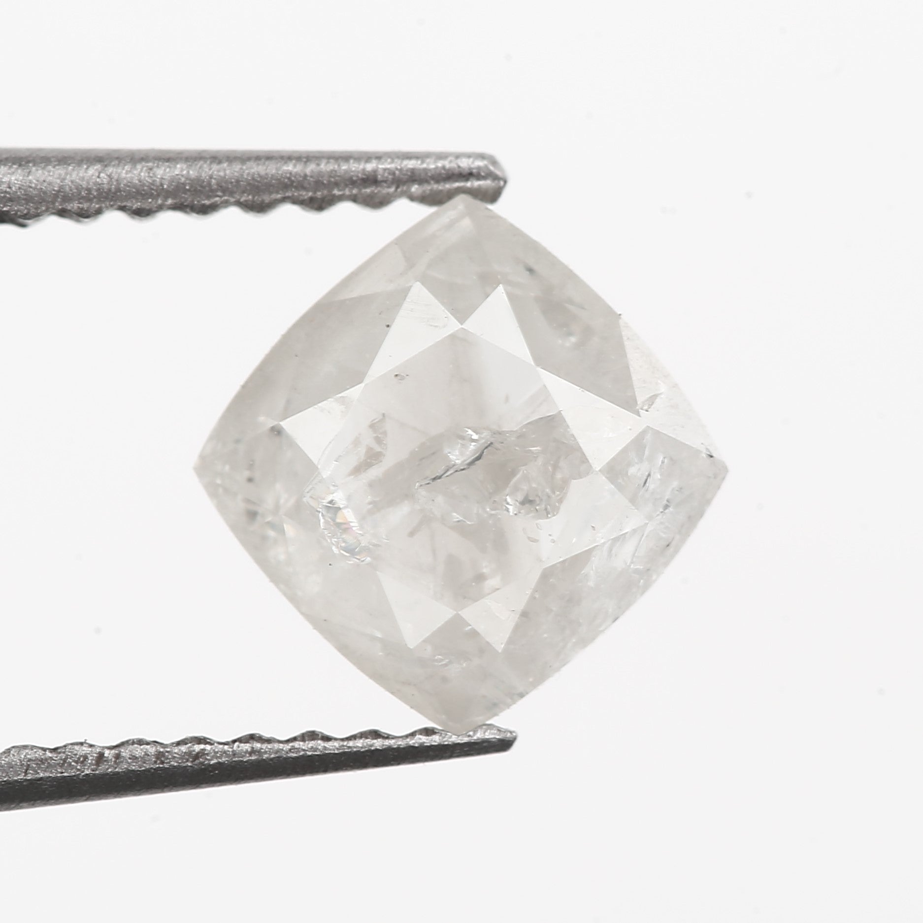 white cushion diamond icy