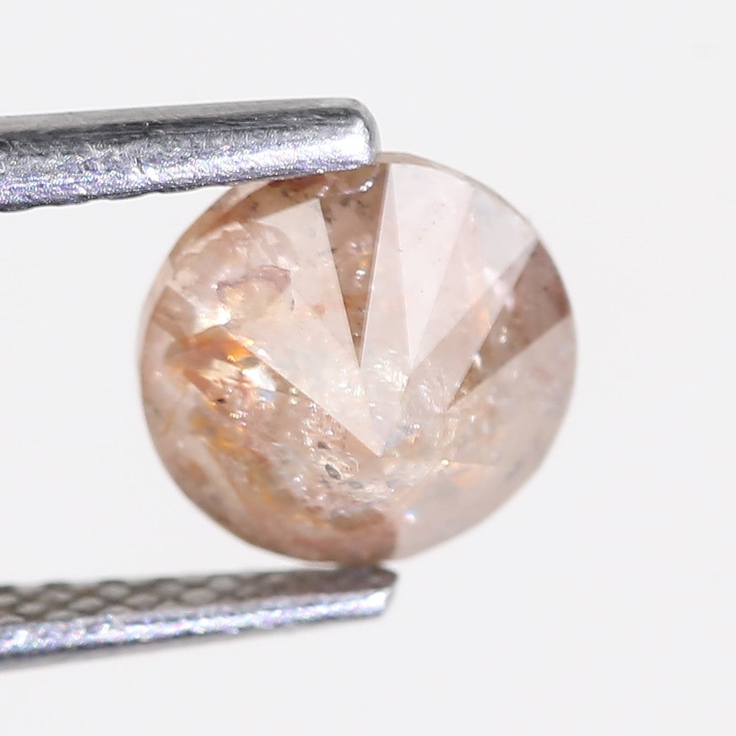 1.34 Carat Natural Salt And Pepper Round Orange Diamond For Solitaire Ring