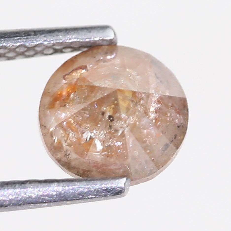 1.34 Carat Natural Salt And Pepper Round Orange Diamond For Solitaire Ring