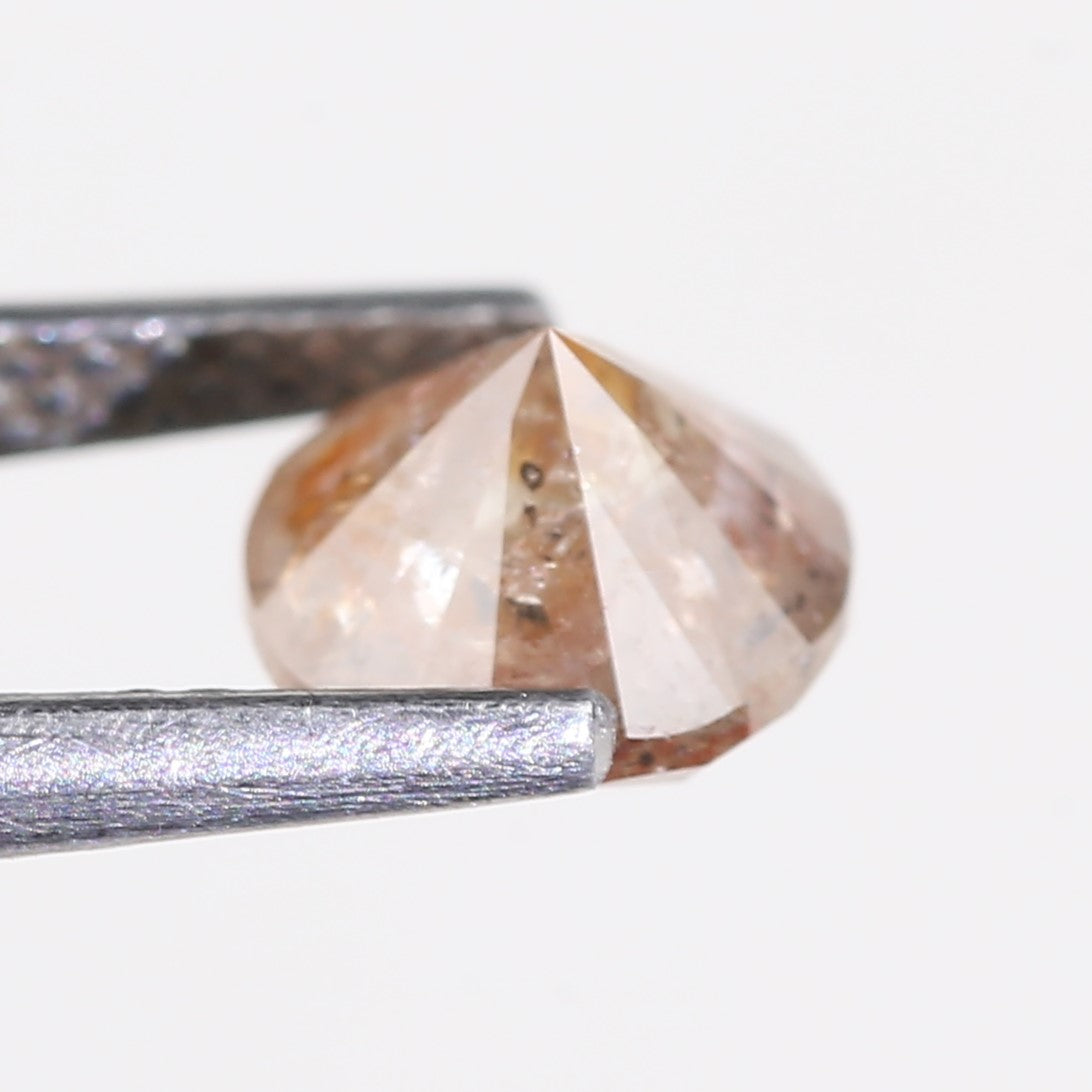 1.34 Carat Natural Salt And Pepper Round Orange Diamond For Solitaire Ring