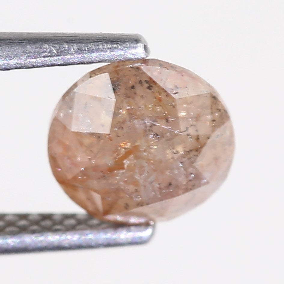 1.34 Carat Natural Salt And Pepper Round Orange Diamond For Solitaire Ring