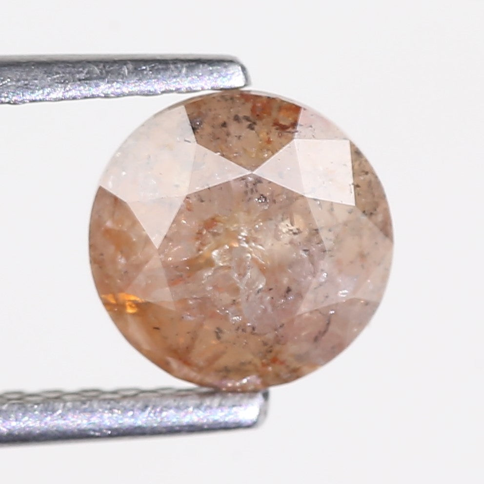 1.34 Carat Natural Salt And Pepper Round Orange Diamond For Solitaire Ring