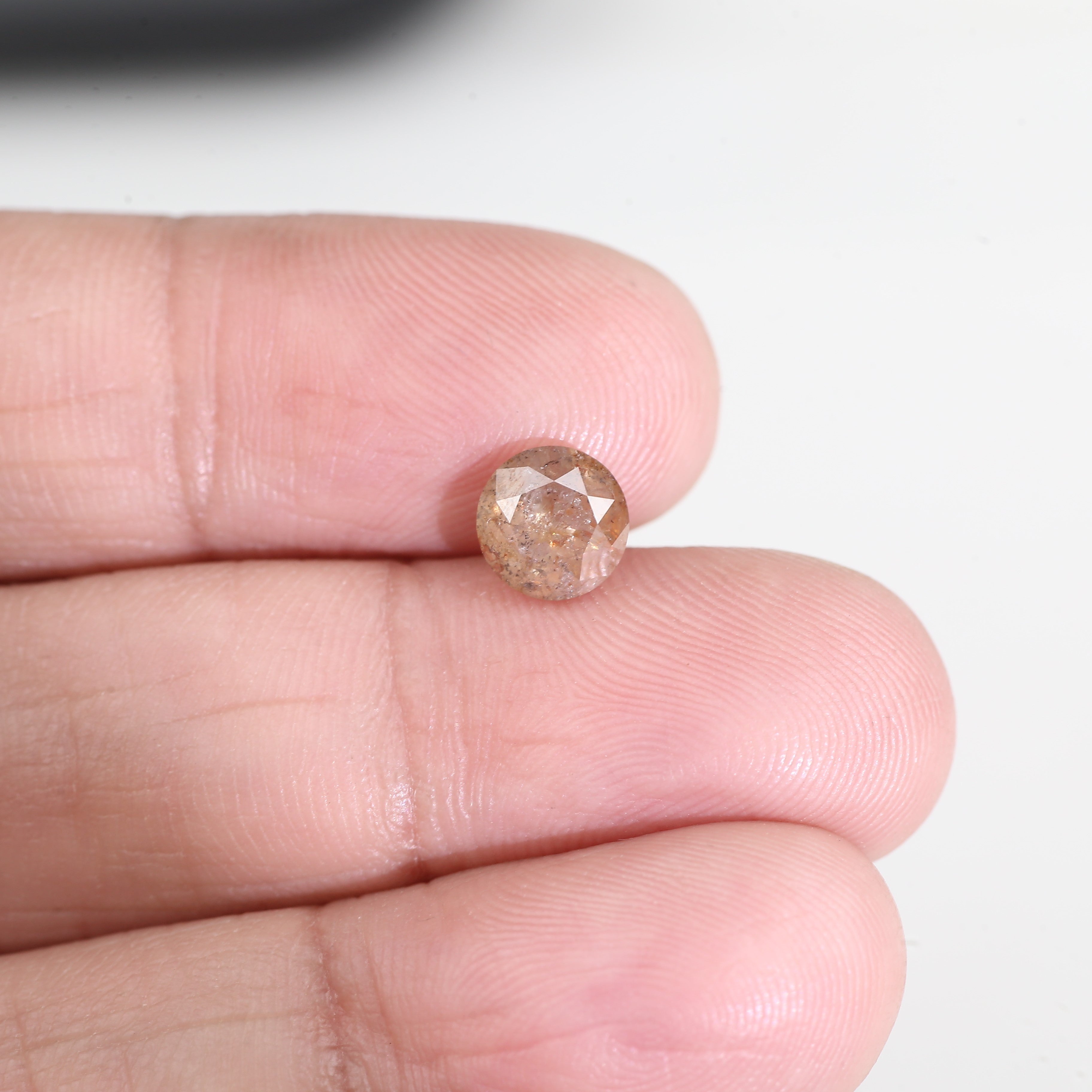 1.34 Carat Natural Salt And Pepper Round Orange Diamond For Solitaire Ring