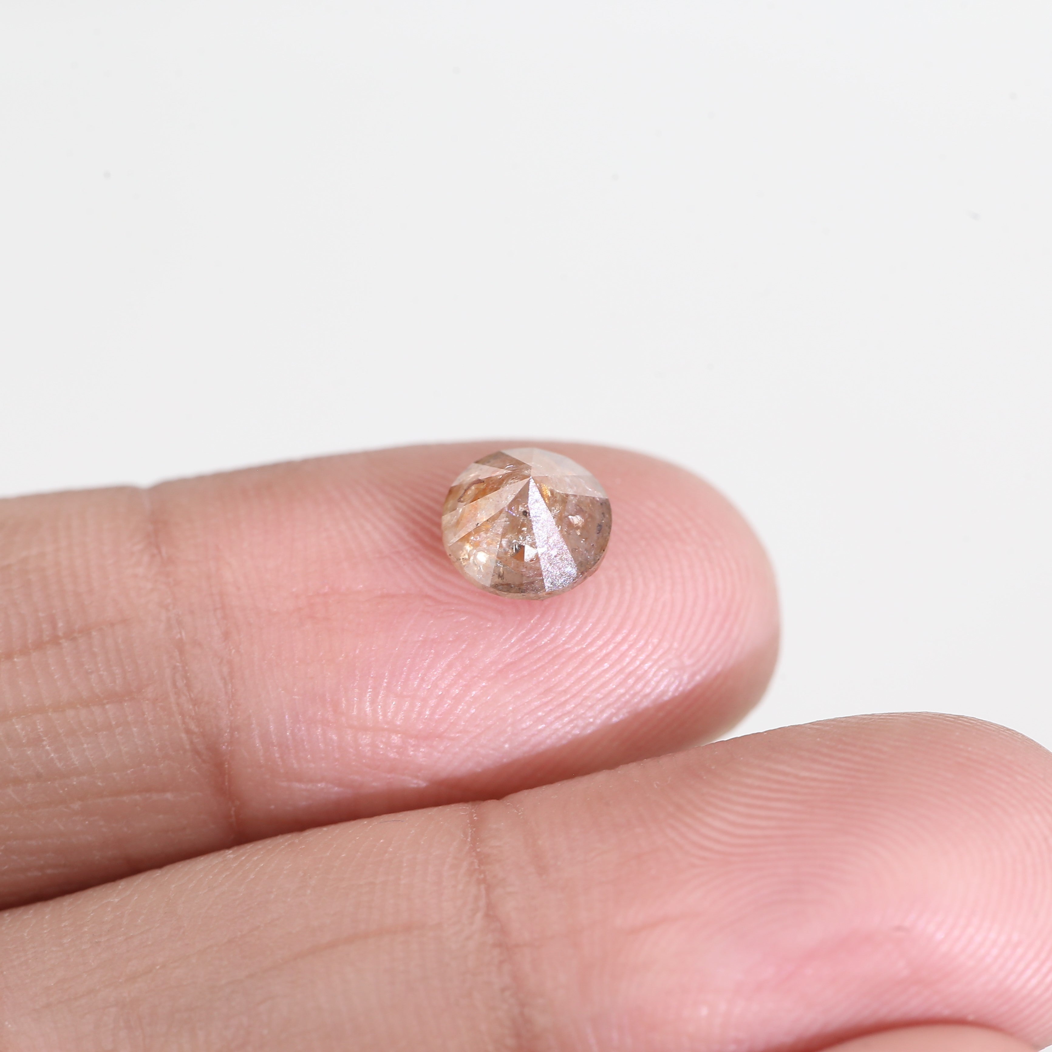 1.34 Carat Natural Salt And Pepper Round Orange Diamond For Solitaire Ring