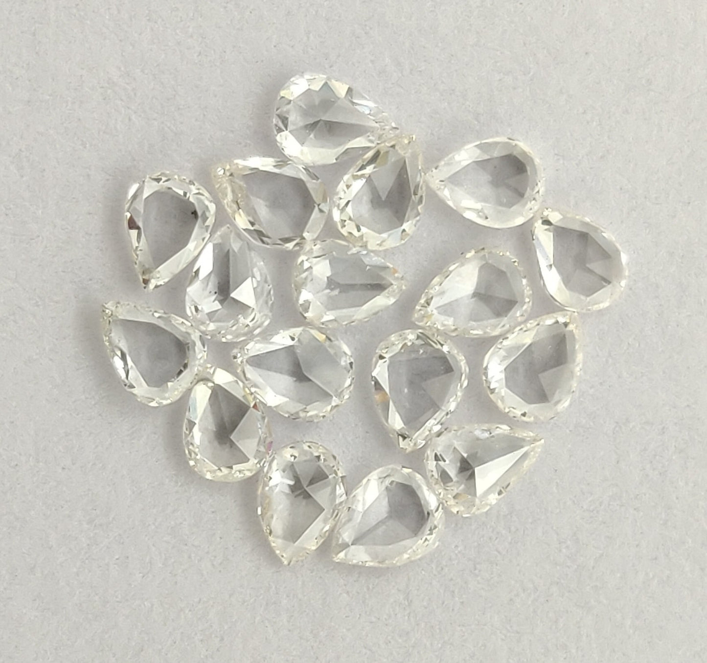 1 Carat White Pear Rose Cut GH Color VS-SI Clarity 10 PCS