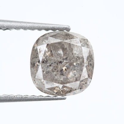 2.06 Carat 7.11 X 7.10 X 5.30 MM Cushion Cut Fancy Gray Salt and Pepper Natural Loose Diamond - Blackdiamond