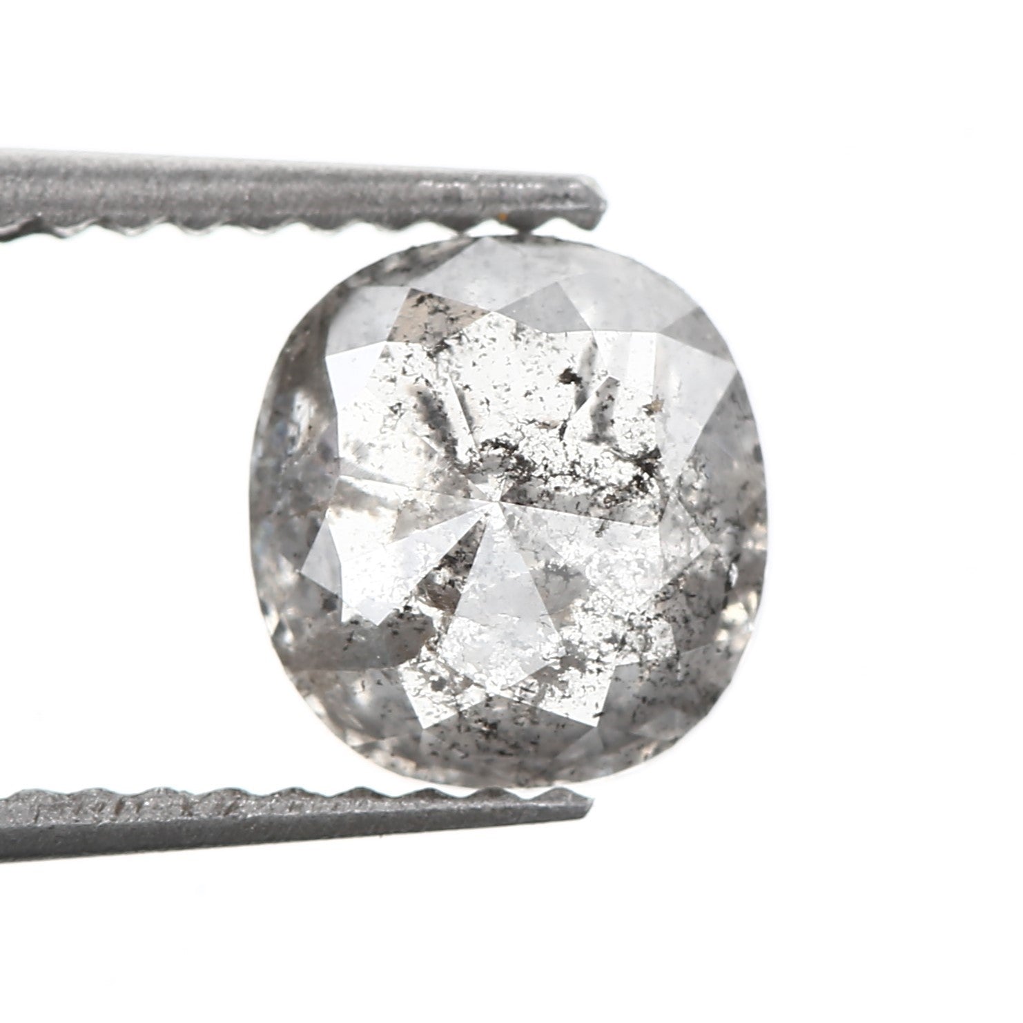 rose cut salt and pepper diamond